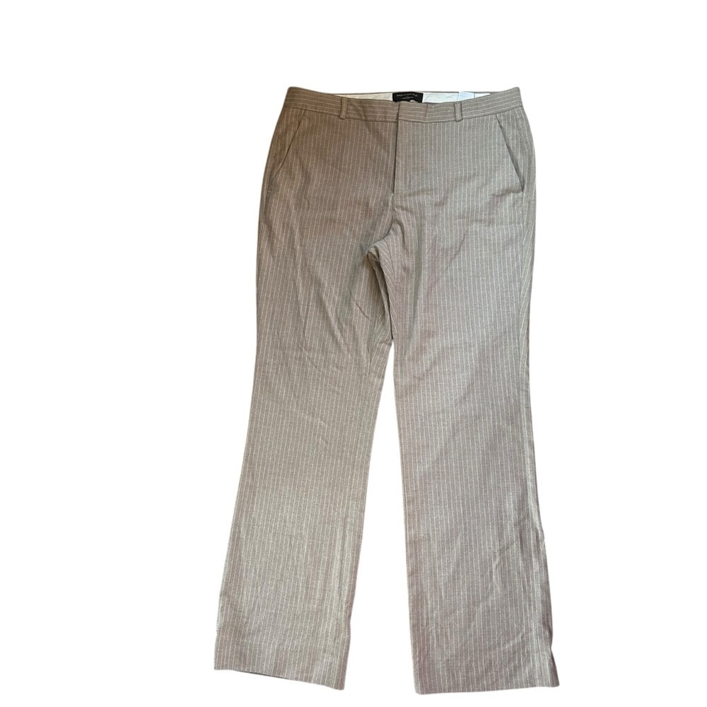 Banana Republic Factory Logan Curvy Fit Trousers Tan Pink Stripes Sz 14